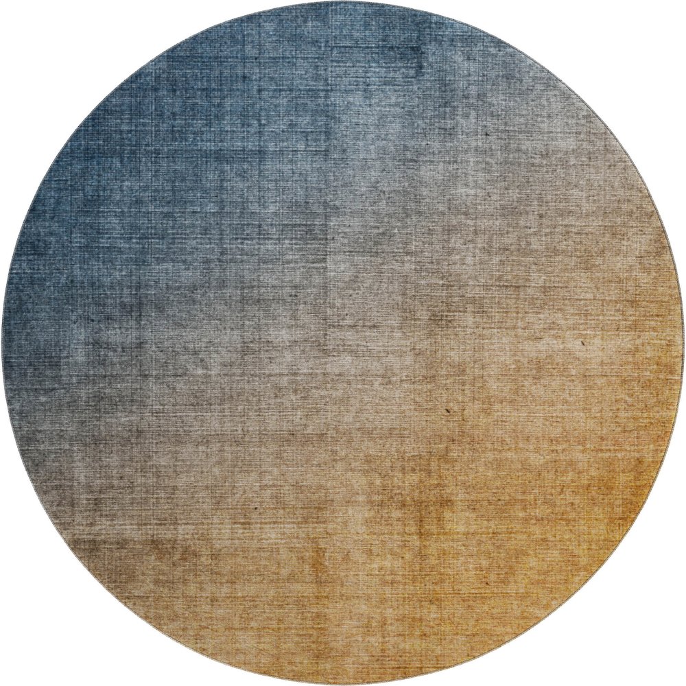Premium Machine Washable Mayfield  Navy 8' x 8' Round Rug. Picture 1