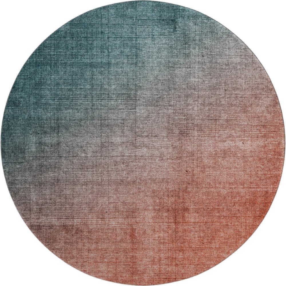 Premium Machine Washable Mayfield  Teal 8' x 8' Round Rug. Picture 1