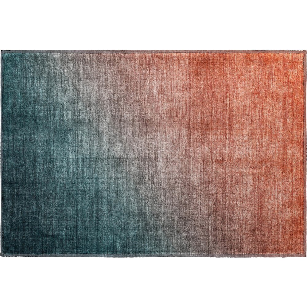 Premium Machine Washable Mayfield  Teal 1'8" x 2'6" Rug. Picture 1