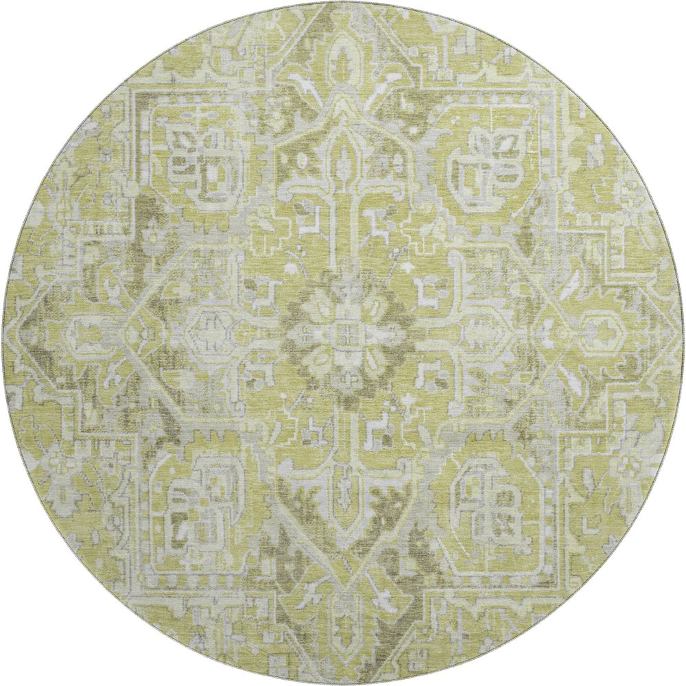 Premium Machine Washable Mayfield  Aloe 8' x 8' Round Rug. Picture 1