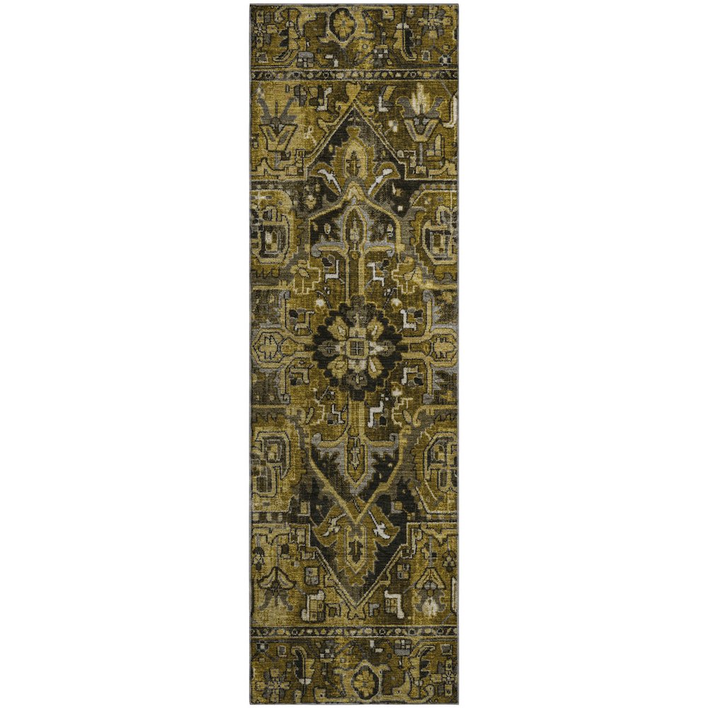 Premium Machine Washable Mayfield  Brown 2'3" x 7'6" Runner Rug. Picture 1