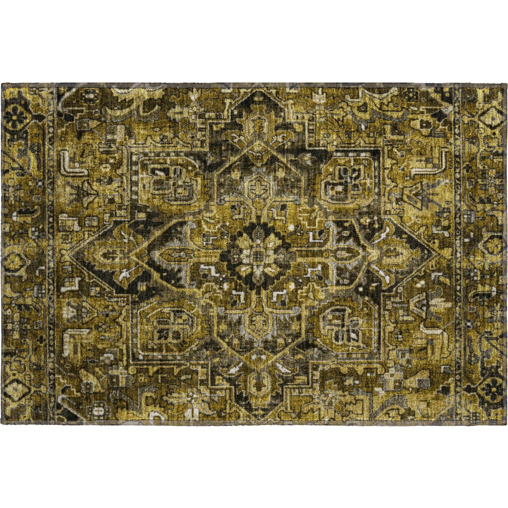 Premium Machine Washable Mayfield  Brown 1'8" x 2'6" Rug. Picture 1