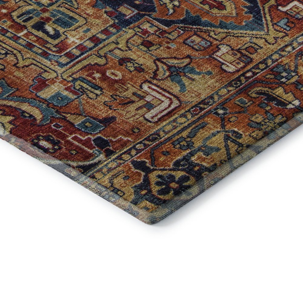 Premium Machine Washable Mayfield  Paprika 1'8" x 2'6" Rug. Picture 3