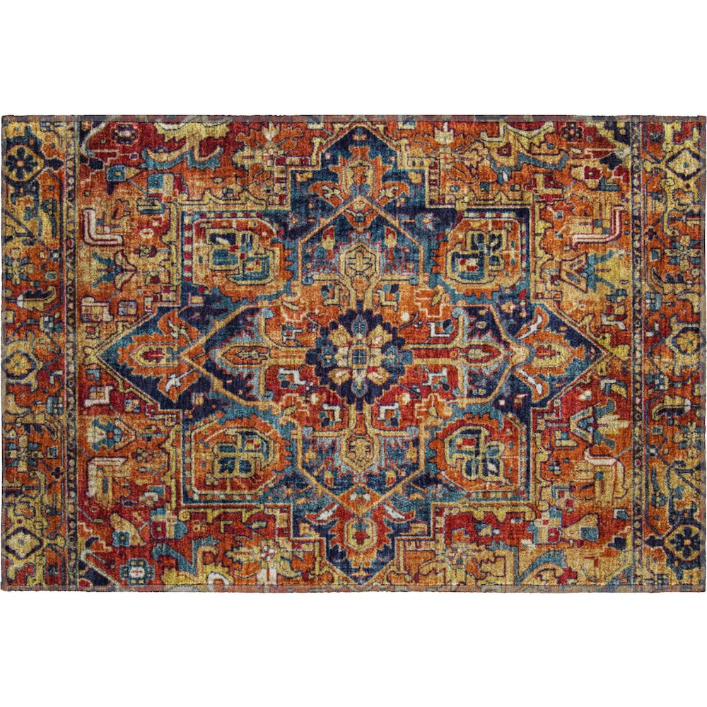 Premium Machine Washable Mayfield  Paprika 1'8" x 2'6" Rug. Picture 1
