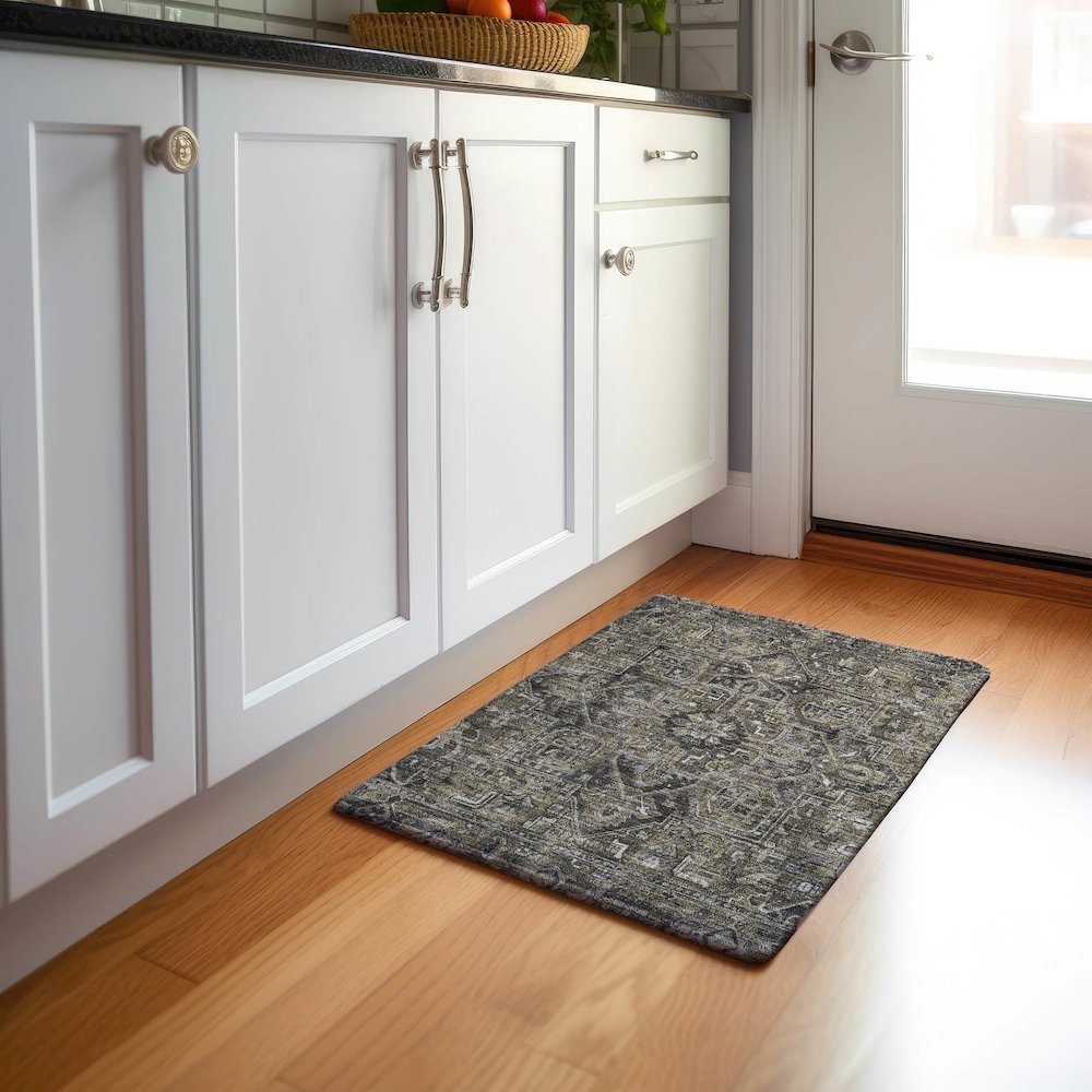 Premium Machine Washable Mayfield  Taupe 1'8" x 2'6" Rug. Picture 5