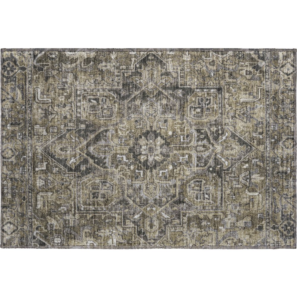 Premium Machine Washable Mayfield  Taupe 1'8" x 2'6" Rug. Picture 1