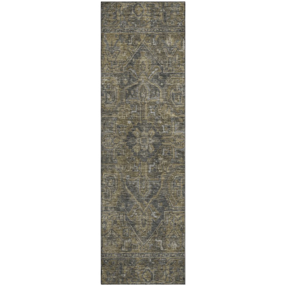 Premium Machine Washable Mayfield  Chocolate 2'3" x 7'6" Runner Rug. Picture 1