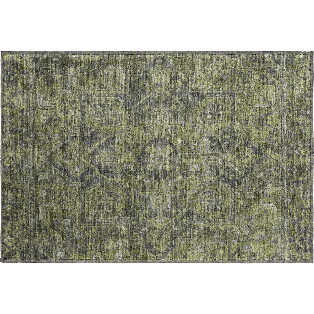 Premium Machine Washable Mayfield  Green 1'8" x 2'6" Rug. Picture 1