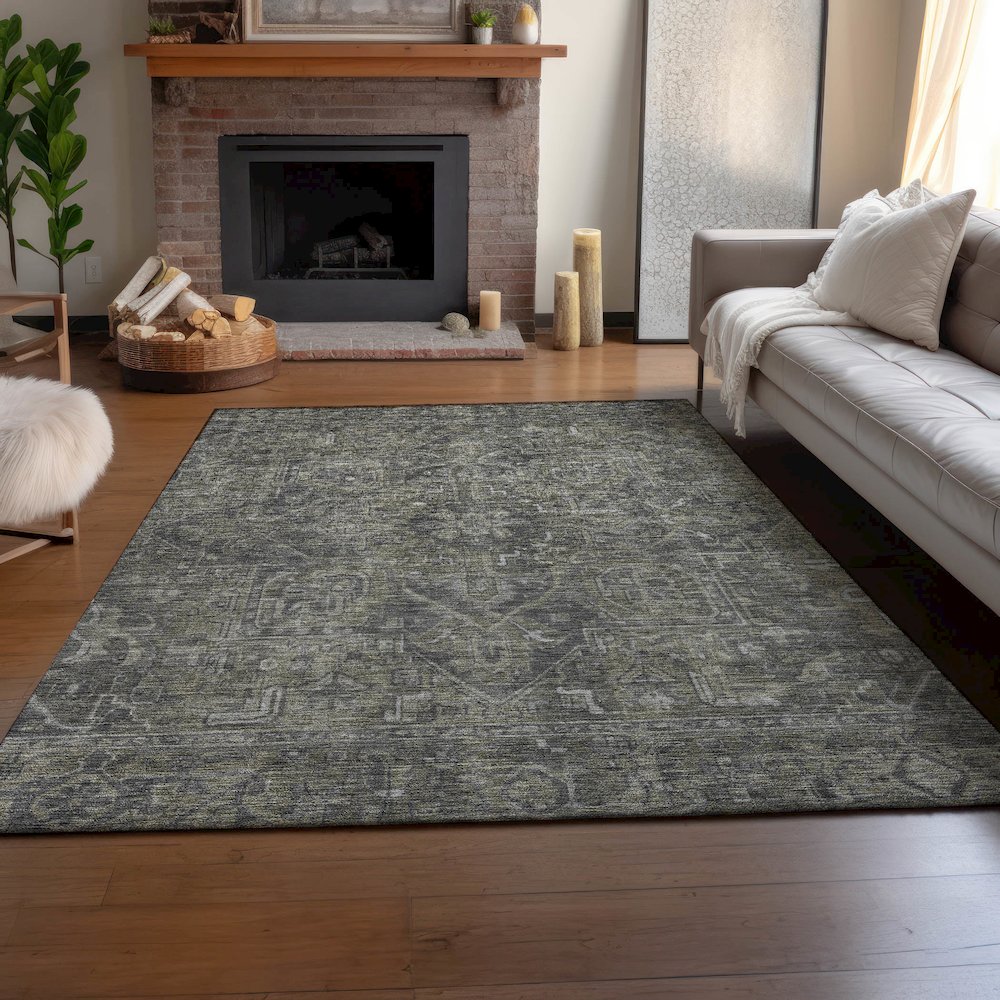 Premium Machine Washable Mayfield  Mocha 2'6" x 3'10" Rug. Picture 6