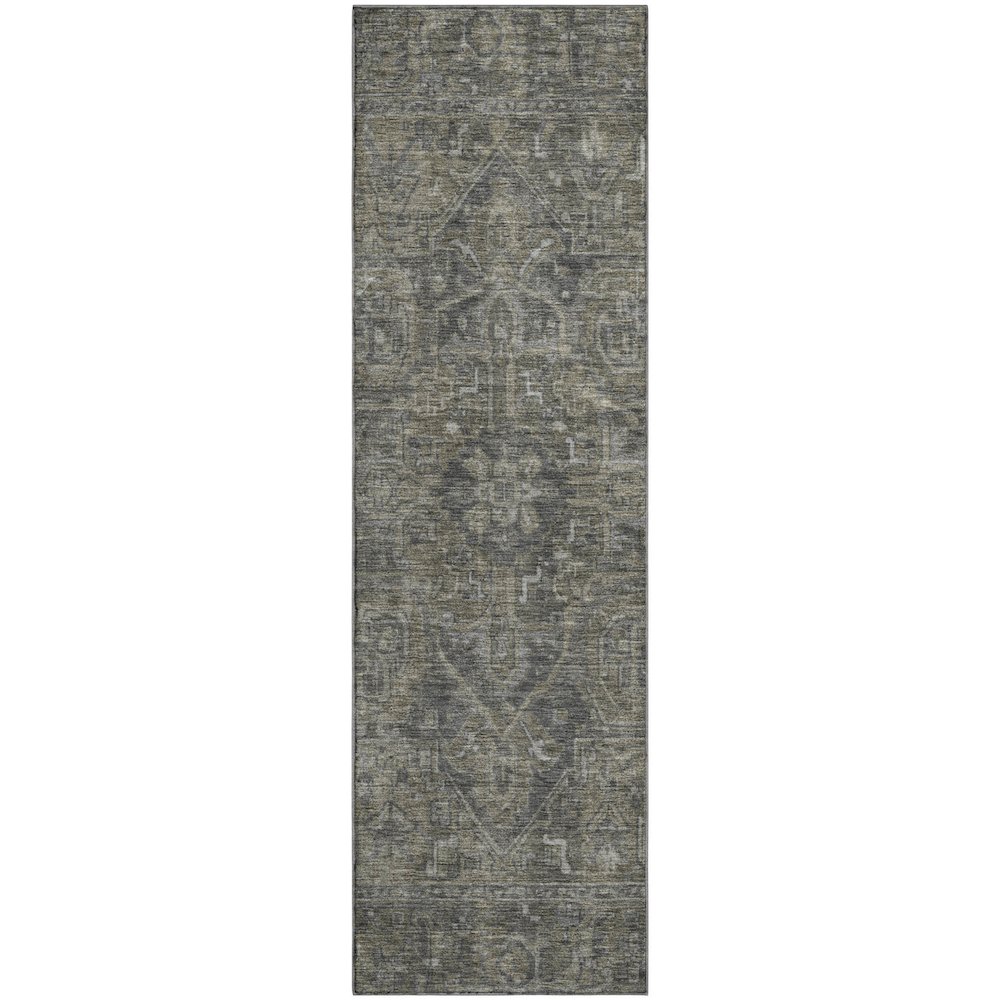Premium Machine Washable Mayfield  Mocha 2'3" x 7'6" Runner Rug. Picture 1