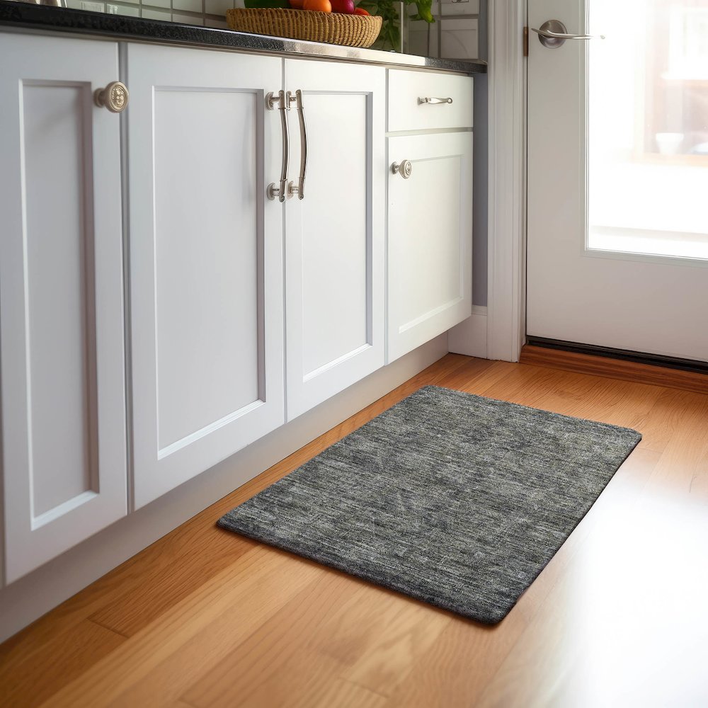 Premium Machine Washable Mayfield  Mocha 1'8" x 2'6" Rug. Picture 5