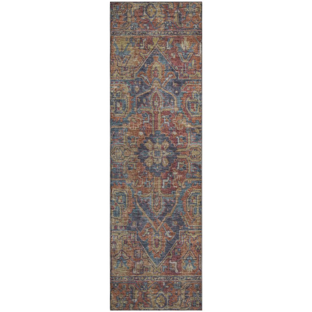 Premium Machine Washable Mayfield  Red 2'3" x 7'6" Runner Rug. Picture 1