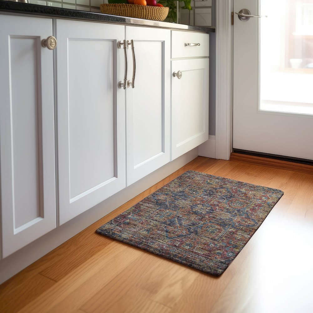 Premium Machine Washable Mayfield  Red 1'8" x 2'6" Rug. Picture 5