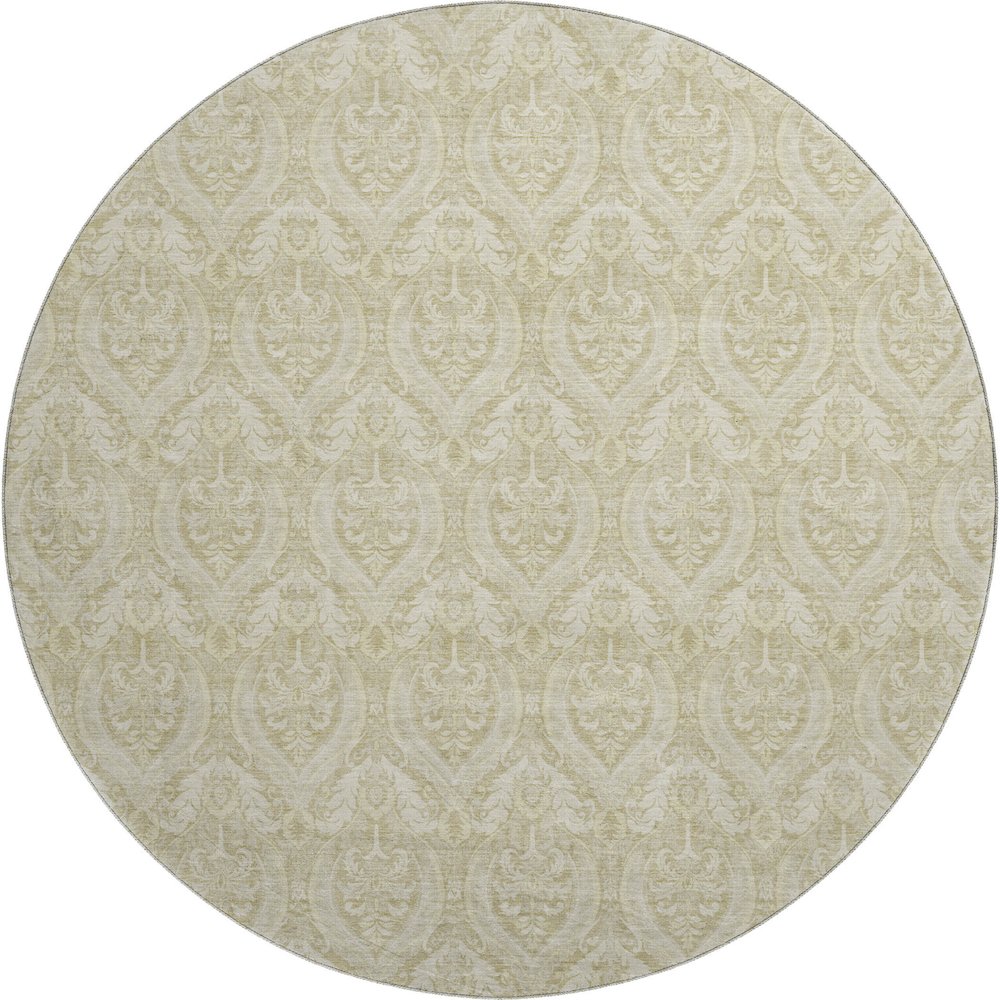 Premium Machine Washable Mayfield  Beige 8' x 8' Round Rug. Picture 1