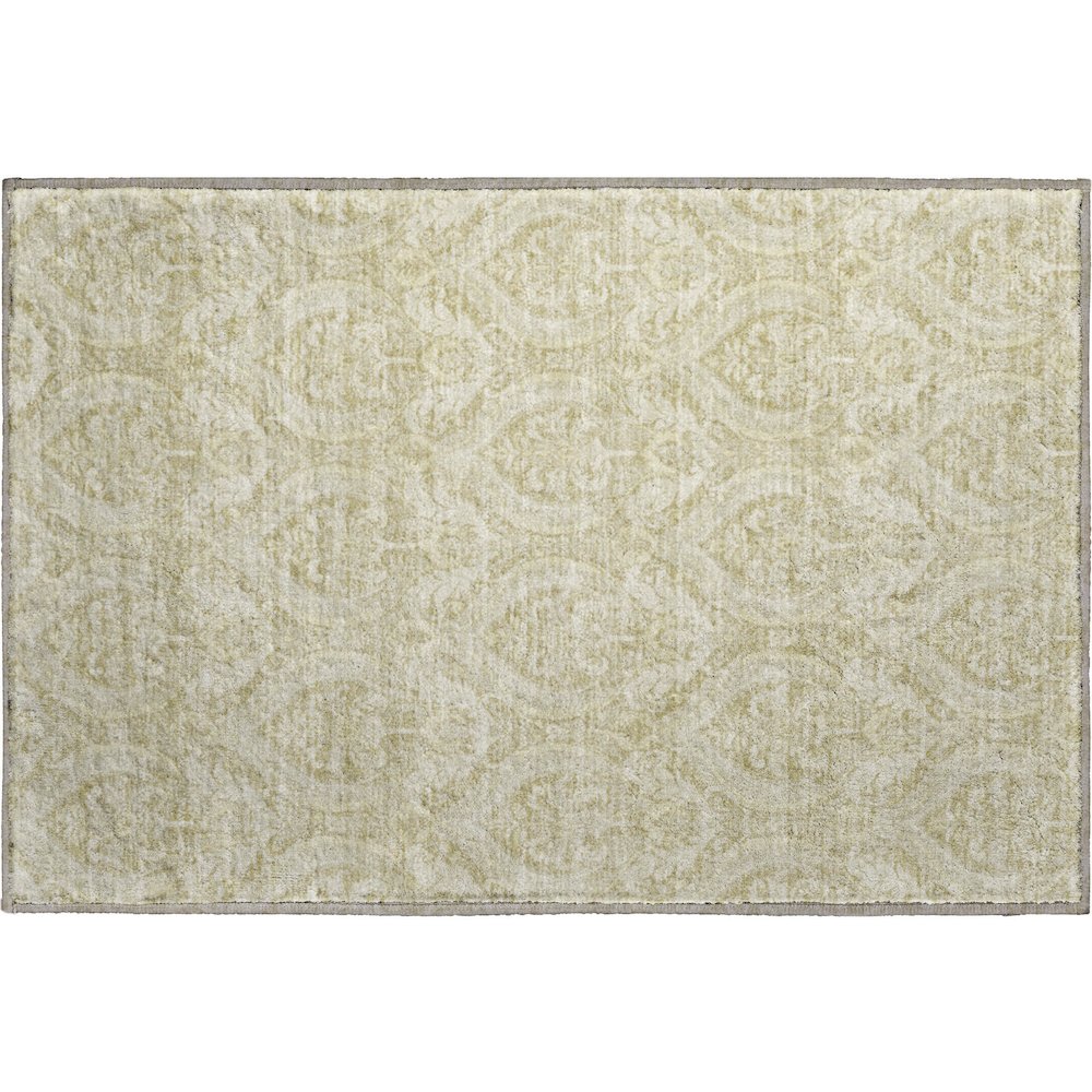 Premium Machine Washable Mayfield  Beige 1'8" x 2'6" Rug. Picture 1