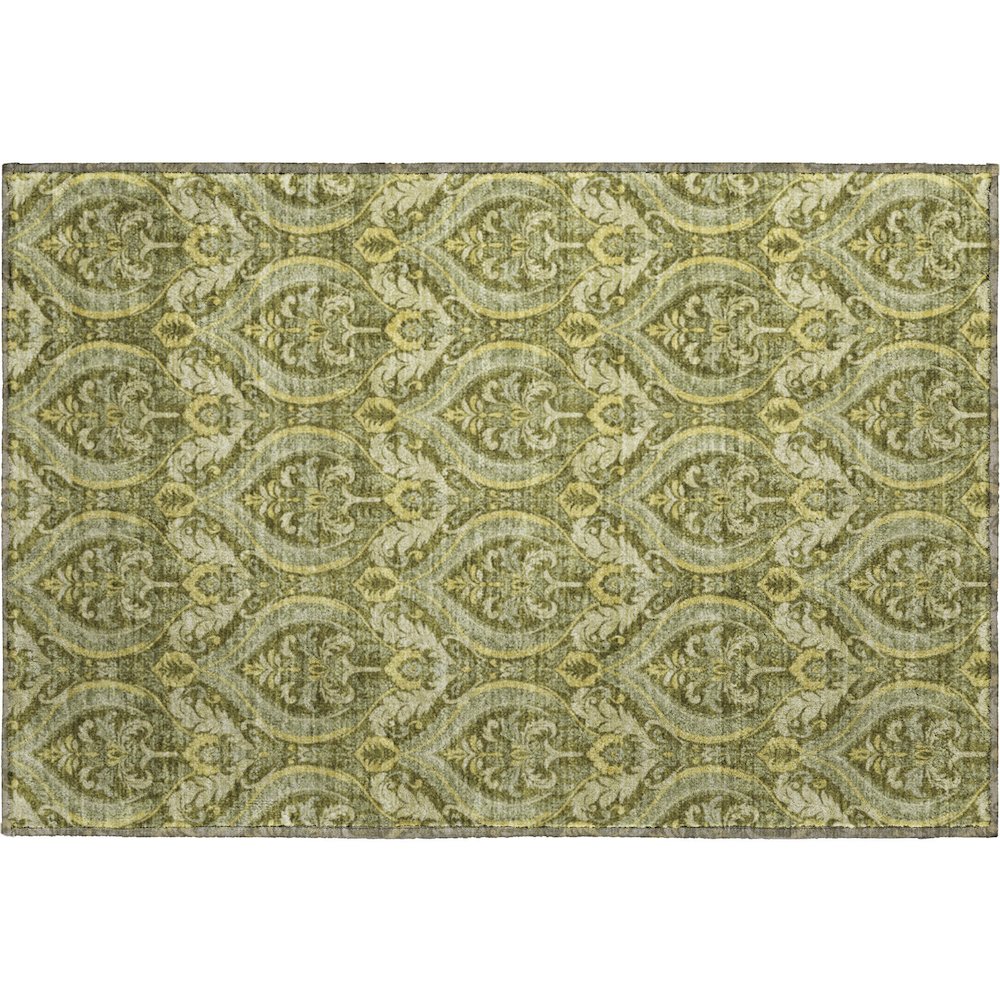 Premium Machine Washable Mayfield  Green 1'8" x 2'6" Rug. Picture 1