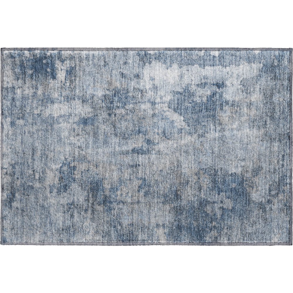 Premium Machine Washable Mayfield  Blue 1'8" x 2'6" Rug. Picture 1