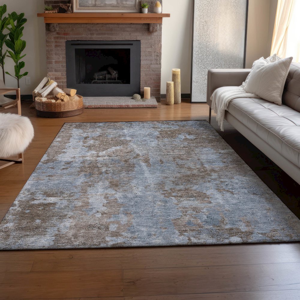 Premium Machine Washable Mayfield  Brown 2'6" x 3'10" Rug. Picture 6