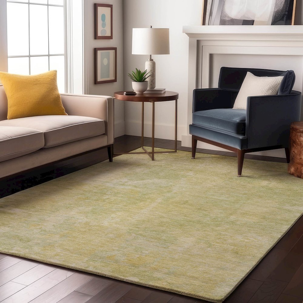 Premium Machine Washable Mayfield  Gold 2'6" x 3'10" Rug. Picture 5