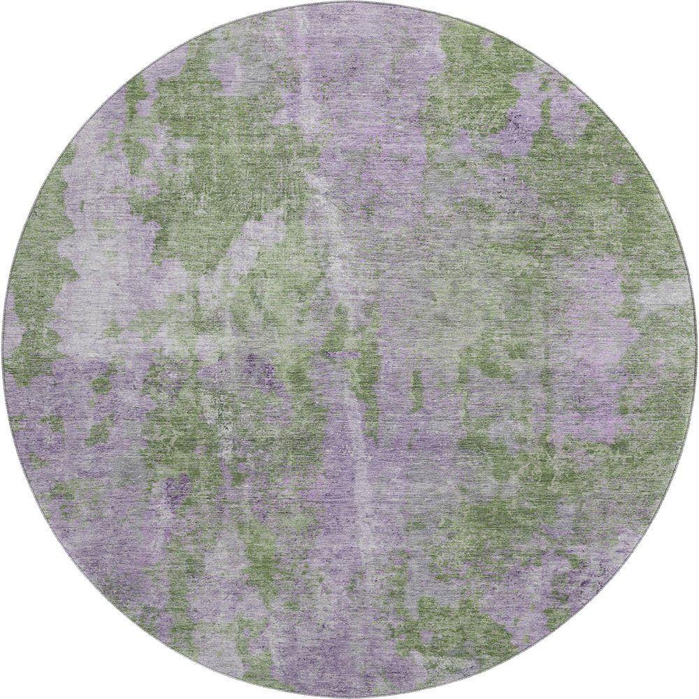 Premium Machine Washable Mayfield  Green 8' x 8' Round Rug. Picture 1