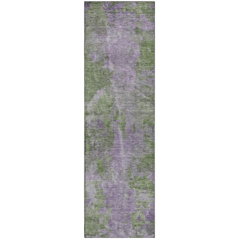 Premium Machine Washable Mayfield  Green 2'3" x 7'6" Runner Rug. Picture 1