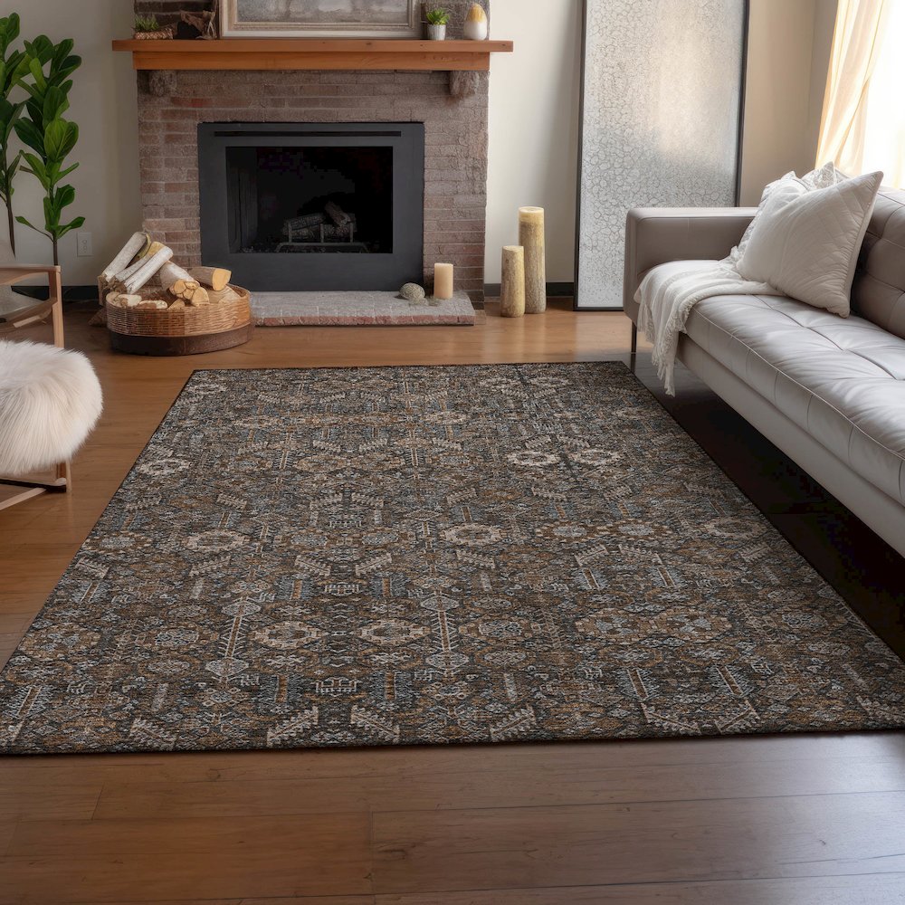Premium Machine Washable Mayfield  Chocolate 2'6" x 3'10" Rug. Picture 6