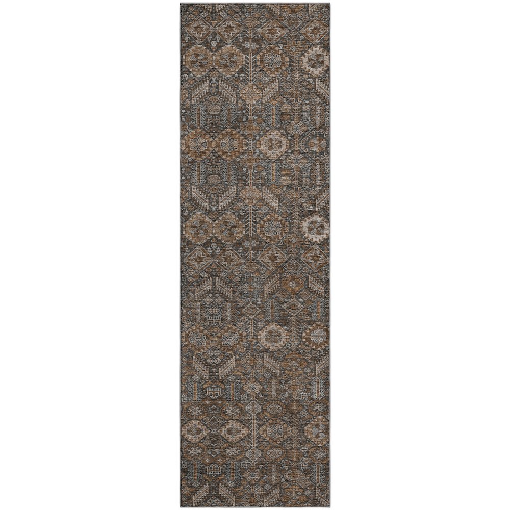 Premium Machine Washable Mayfield  Chocolate 2'3" x 7'6" Runner Rug. Picture 1