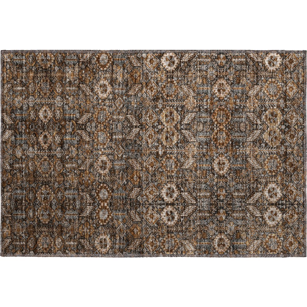 Premium Machine Washable Mayfield  Chocolate 1'8" x 2'6" Rug. Picture 1