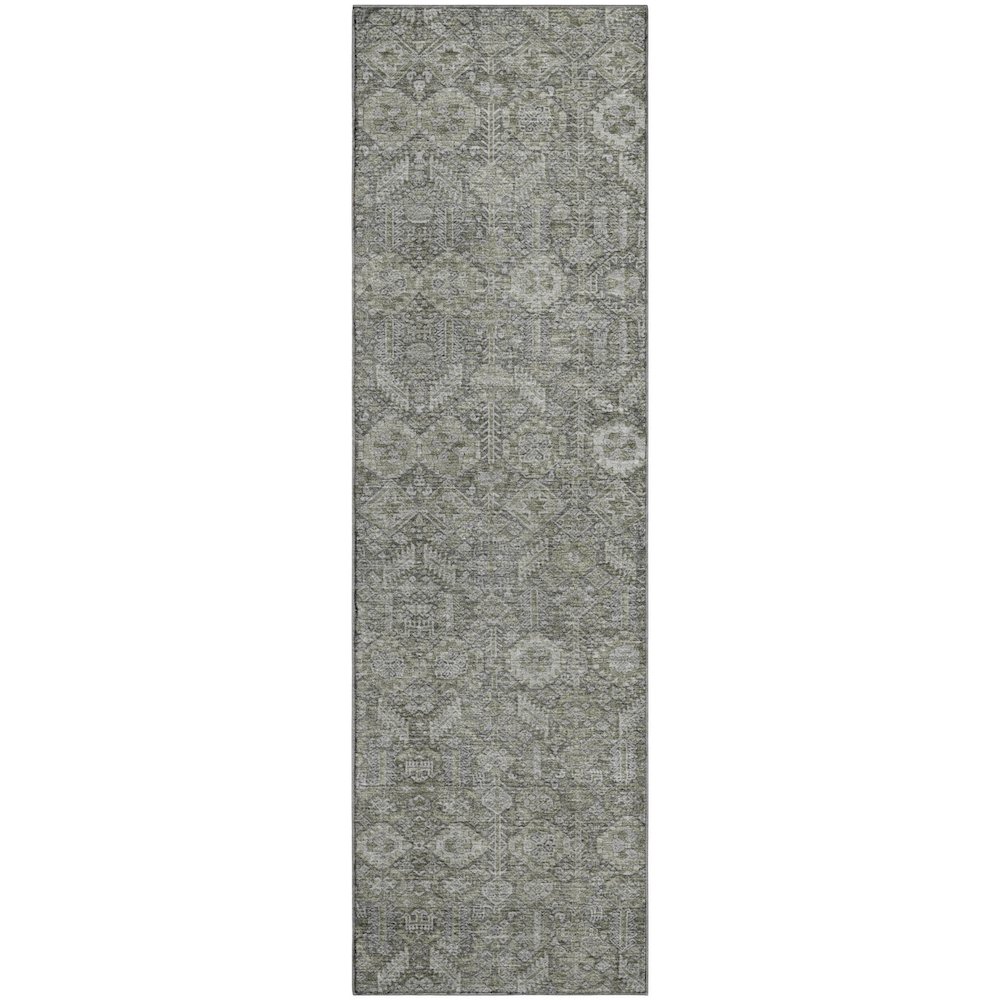 Premium Machine Washable Mayfield  Gray 2'3" x 7'6" Runner Rug. Picture 1