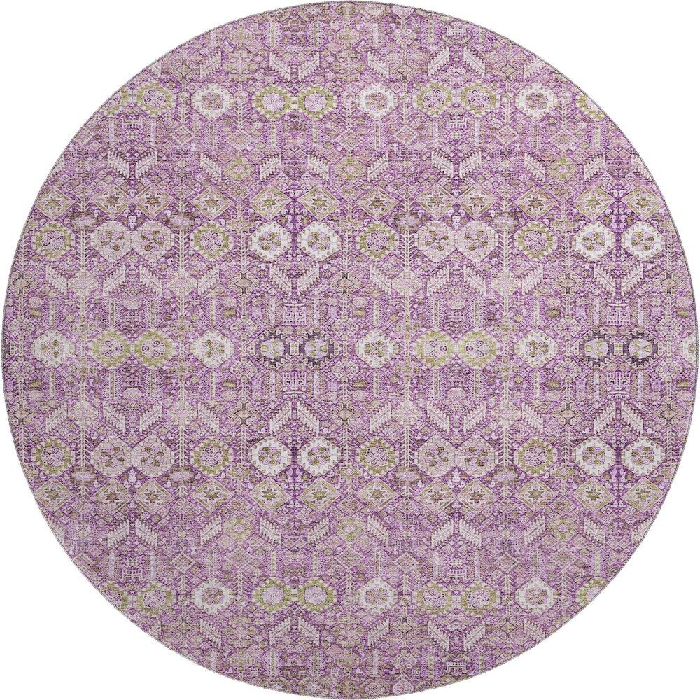 Premium Machine Washable Mayfield  Lavender 8' x 8' Round Rug. Picture 1