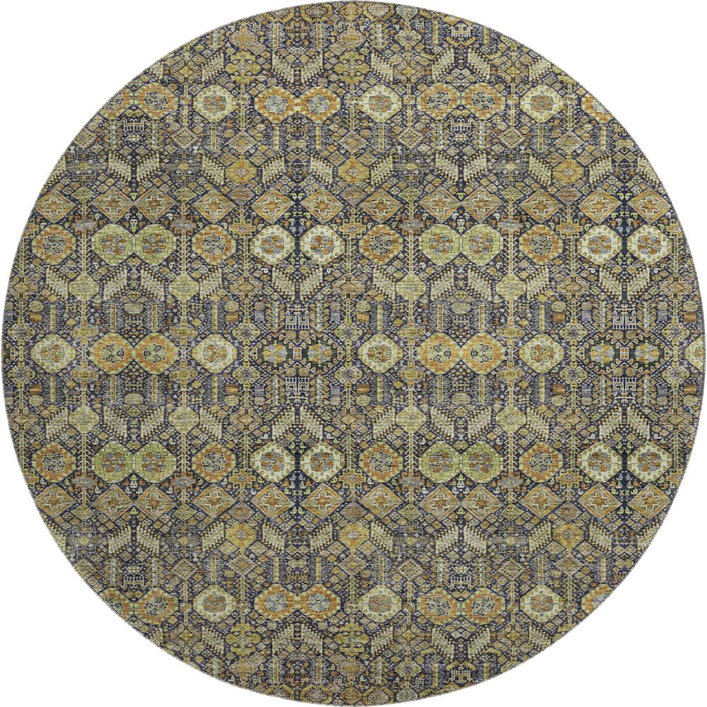 Premium Machine Washable Mayfield  Paprika 8' x 8' Round Rug. Picture 1