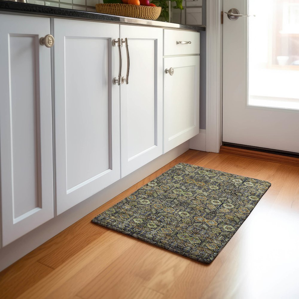 Premium Machine Washable Mayfield  Paprika 1'8" x 2'6" Rug. Picture 5