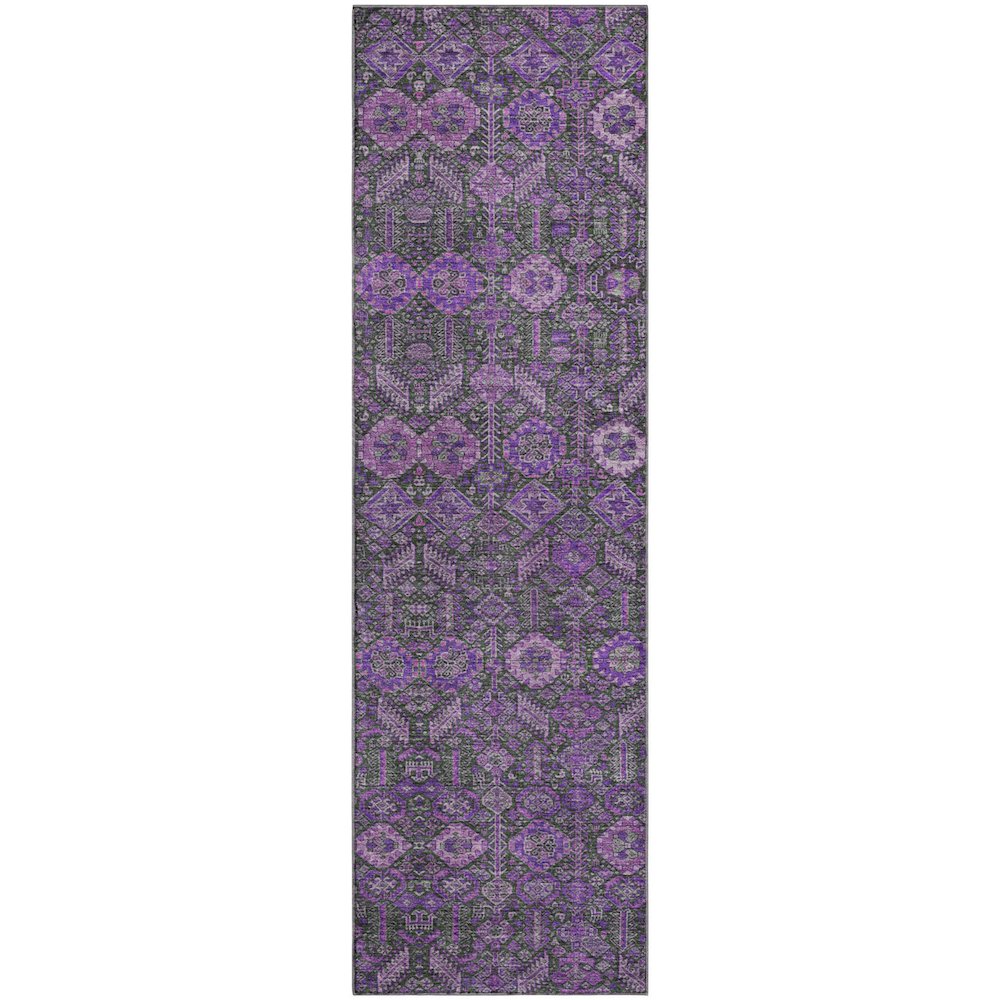 Premium Machine Washable Mayfield  Purple 2'3" x 7'6" Runner Rug. Picture 1