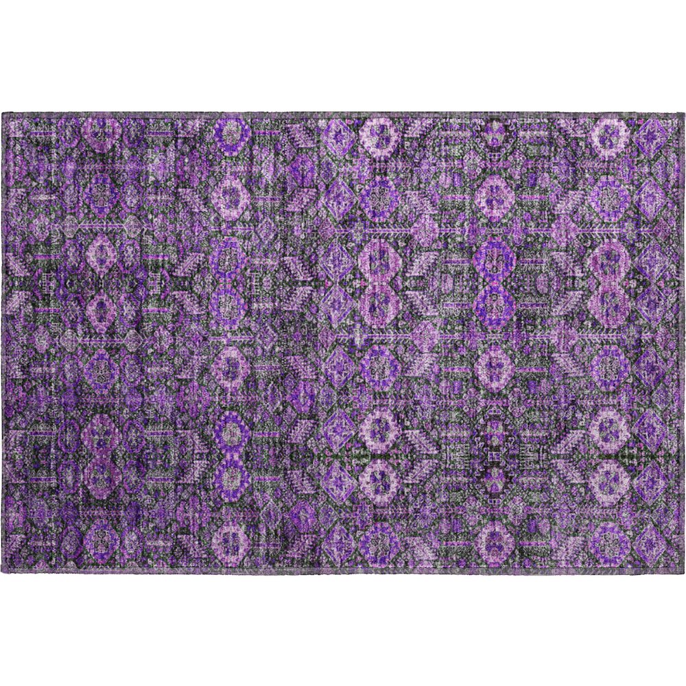 Premium Machine Washable Mayfield  Purple 1'8" x 2'6" Rug. Picture 1