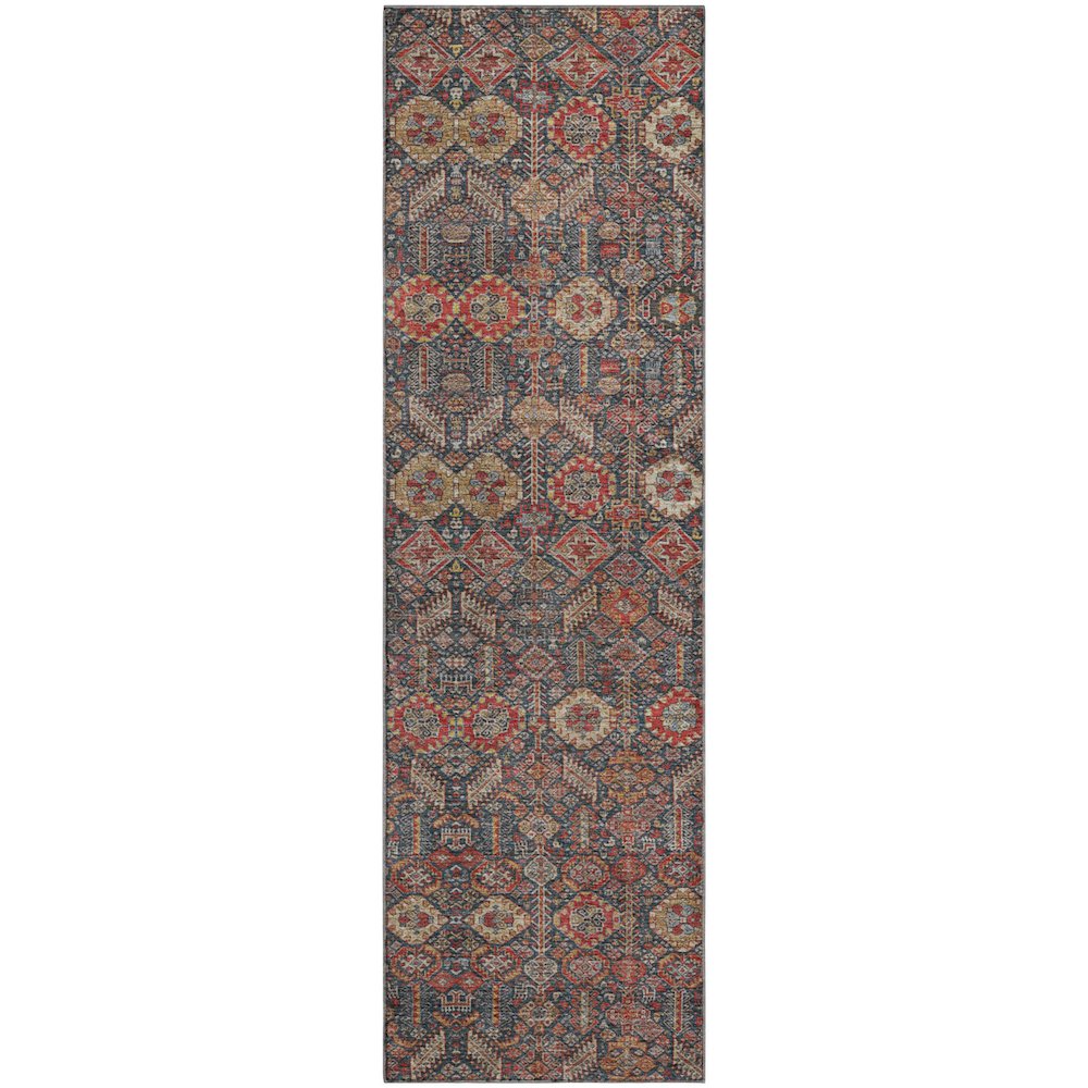 Premium Machine Washable Mayfield  Red 2'3" x 7'6" Runner Rug. Picture 1
