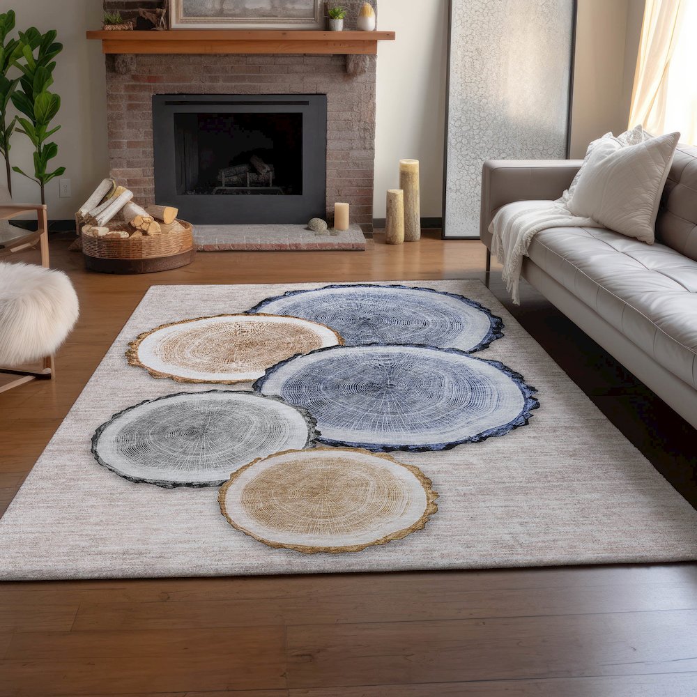 Premium Machine Washable Mayfield  Beige 2'6" x 3'10" Rug. Picture 6