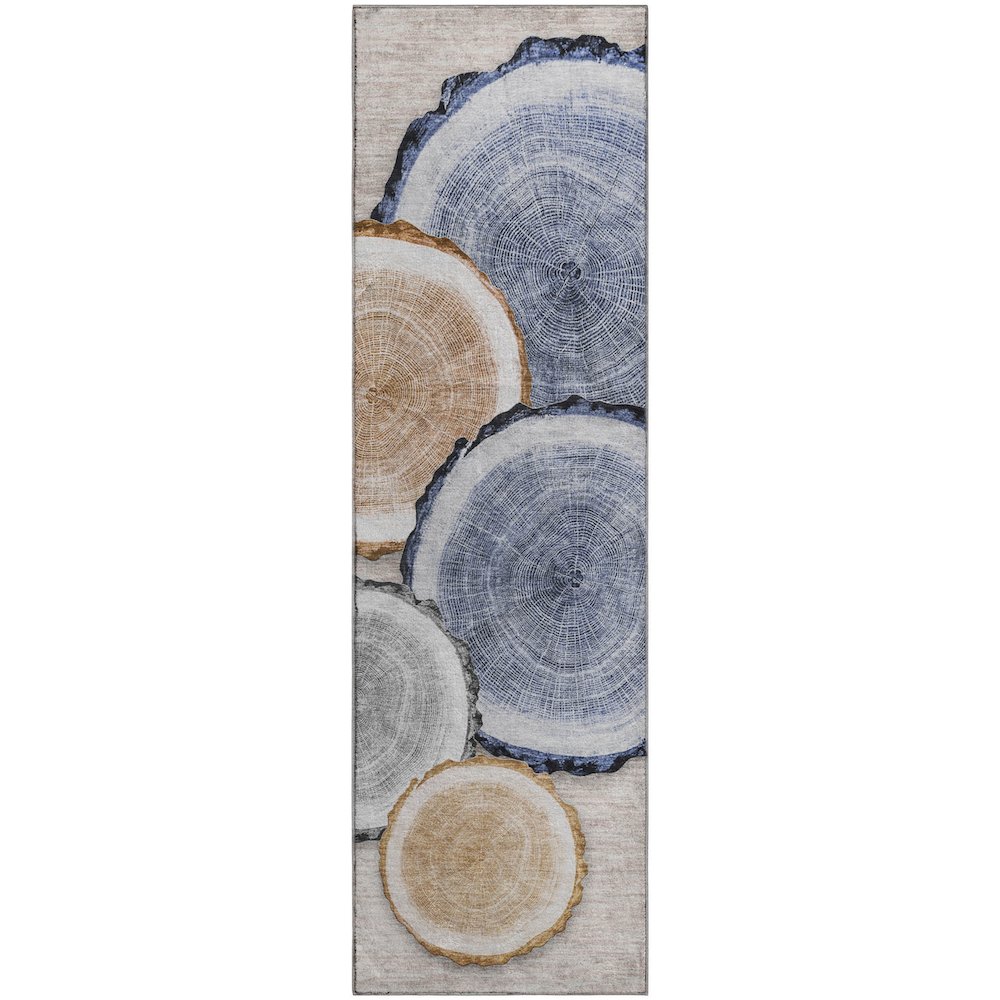 Premium Machine Washable Mayfield  Beige 2'3" x 7'6" Runner Rug. Picture 1