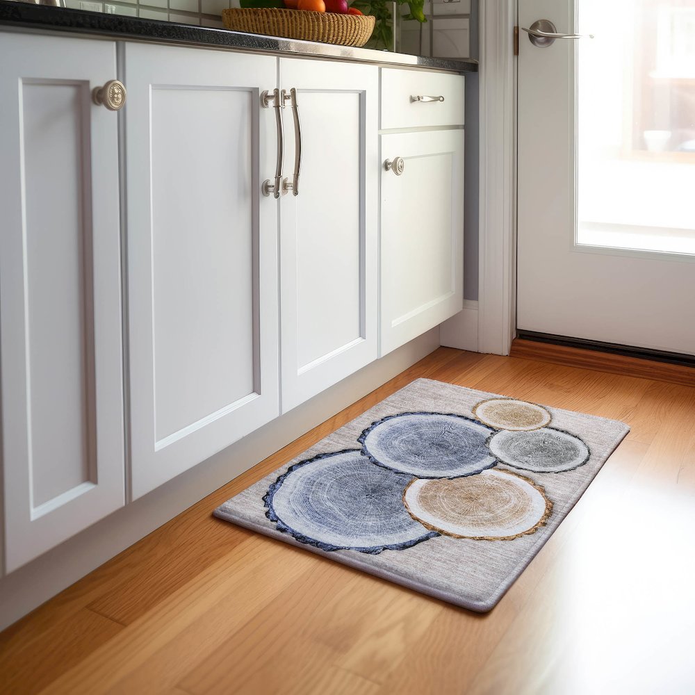 Premium Machine Washable Mayfield  Beige 1'8" x 2'6" Rug. Picture 5