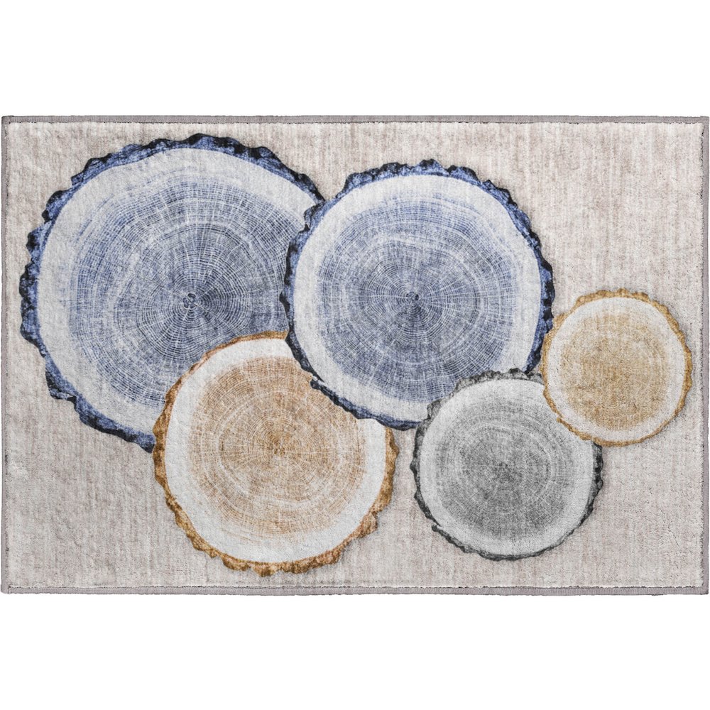 Premium Machine Washable Mayfield  Beige 1'8" x 2'6" Rug. Picture 1
