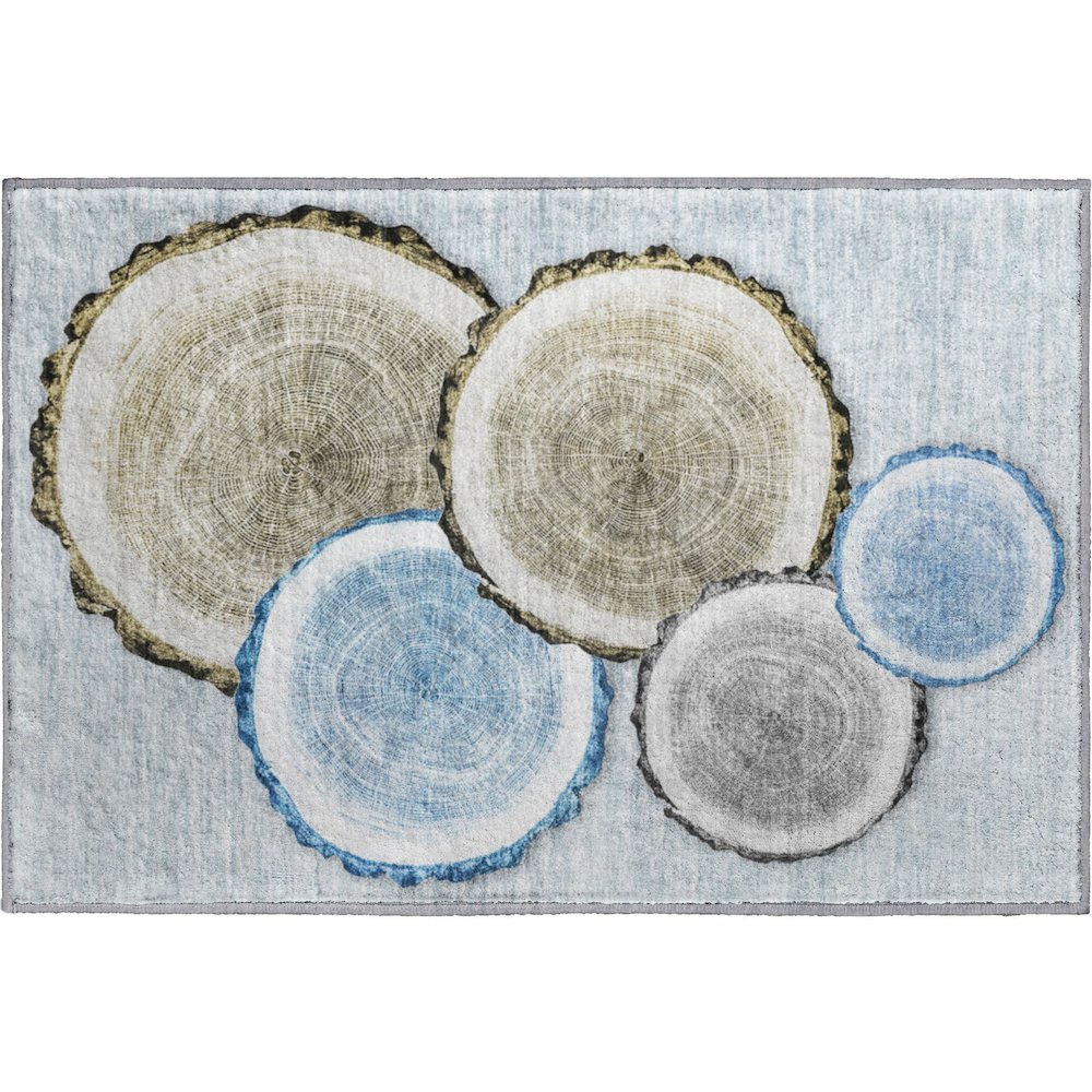 Premium Machine Washable Mayfield  Blue 1'8" x 2'6" Rug. Picture 1
