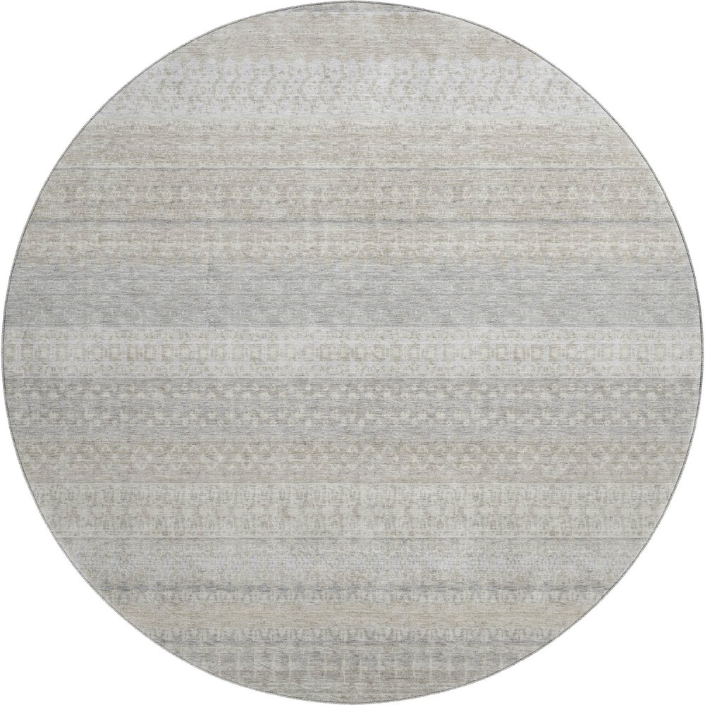 Premium Machine Washable Mayfield  Ivory 8' x 8' Round Rug. Picture 1