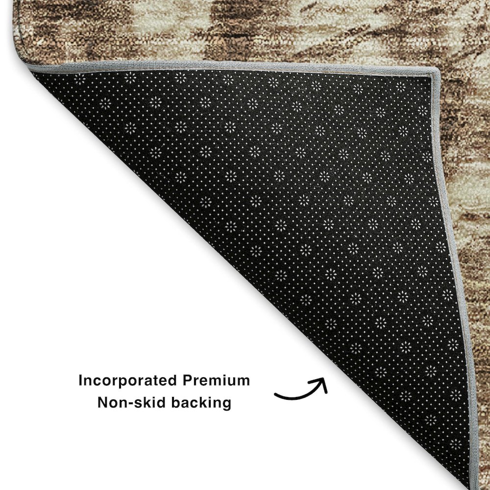 Premium Machine Washable Mayfield  Chocolate 1'8" x 2'6" Rug. Picture 2
