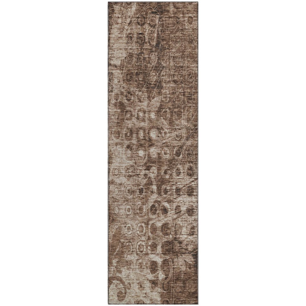 Premium Machine Washable Mayfield  Chocolate 2'3" x 7'6" Runner Rug. Picture 1
