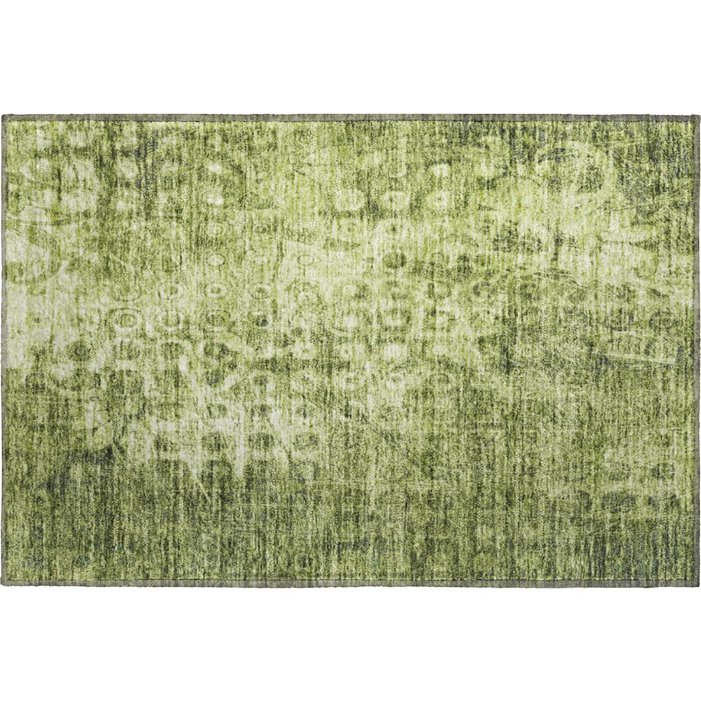Premium Machine Washable Mayfield  Olive 1'8" x 2'6" Rug. Picture 1