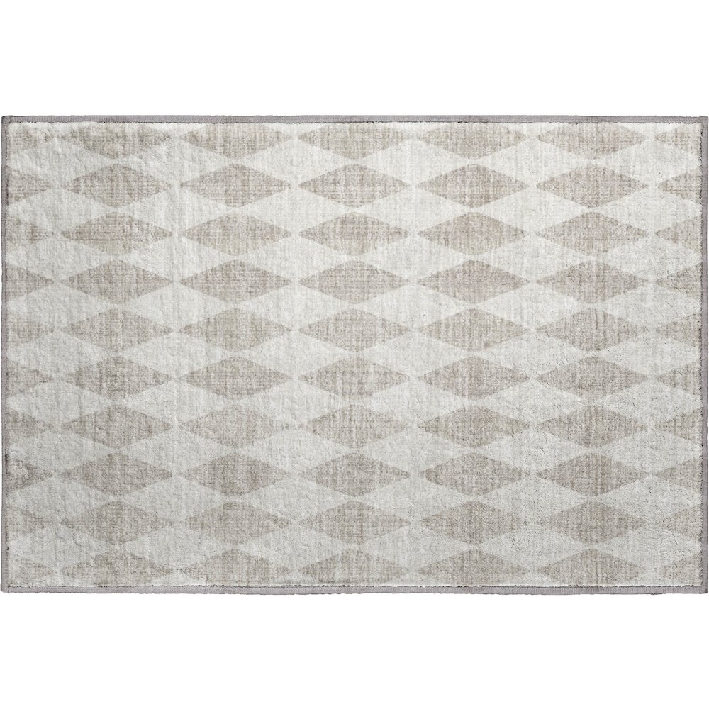 Premium Machine Washable Mayfield  Beige 1'8" x 2'6" Rug. Picture 1