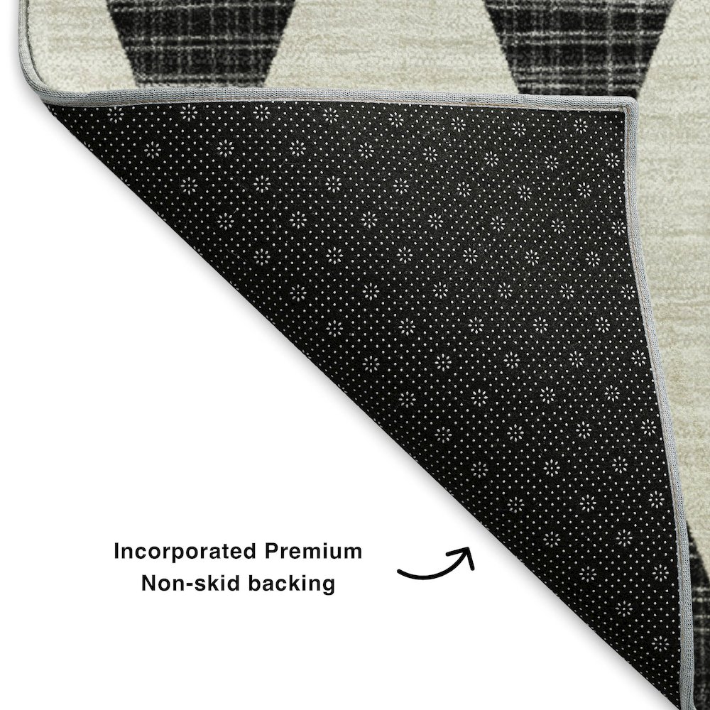 Premium Machine Washable Mayfield  Black 1'8" x 2'6" Rug. Picture 2
