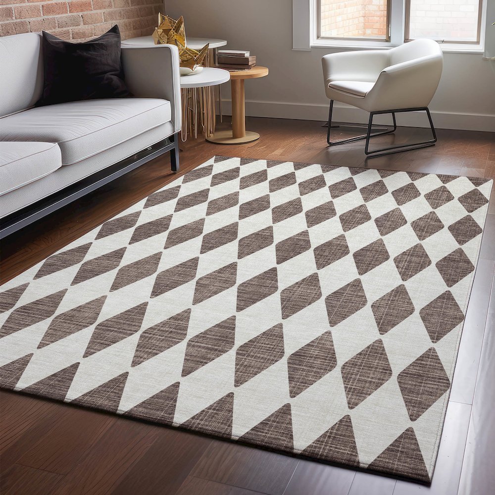 Premium Machine Washable Mayfield  Brown 2'6" x 3'10" Rug. Picture 5