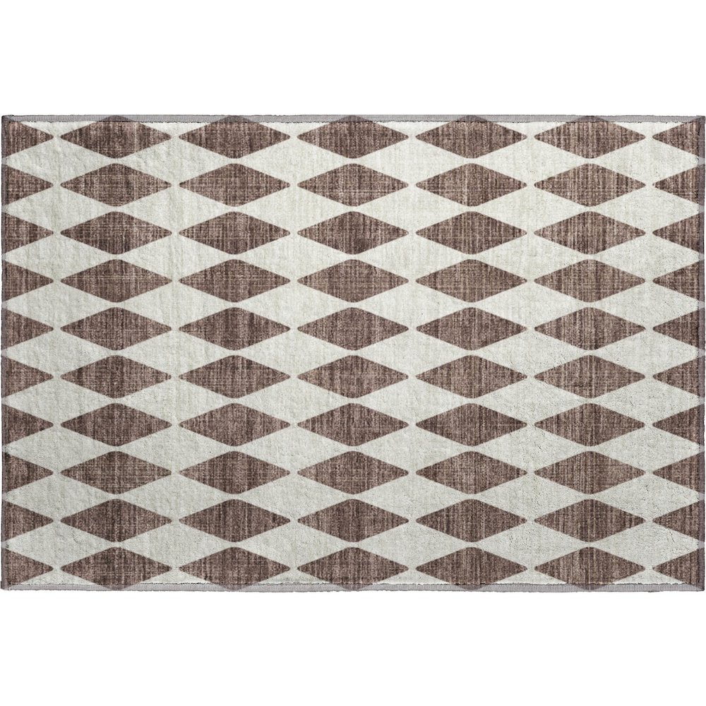 Premium Machine Washable Mayfield  Brown 1'8" x 2'6" Rug. Picture 1