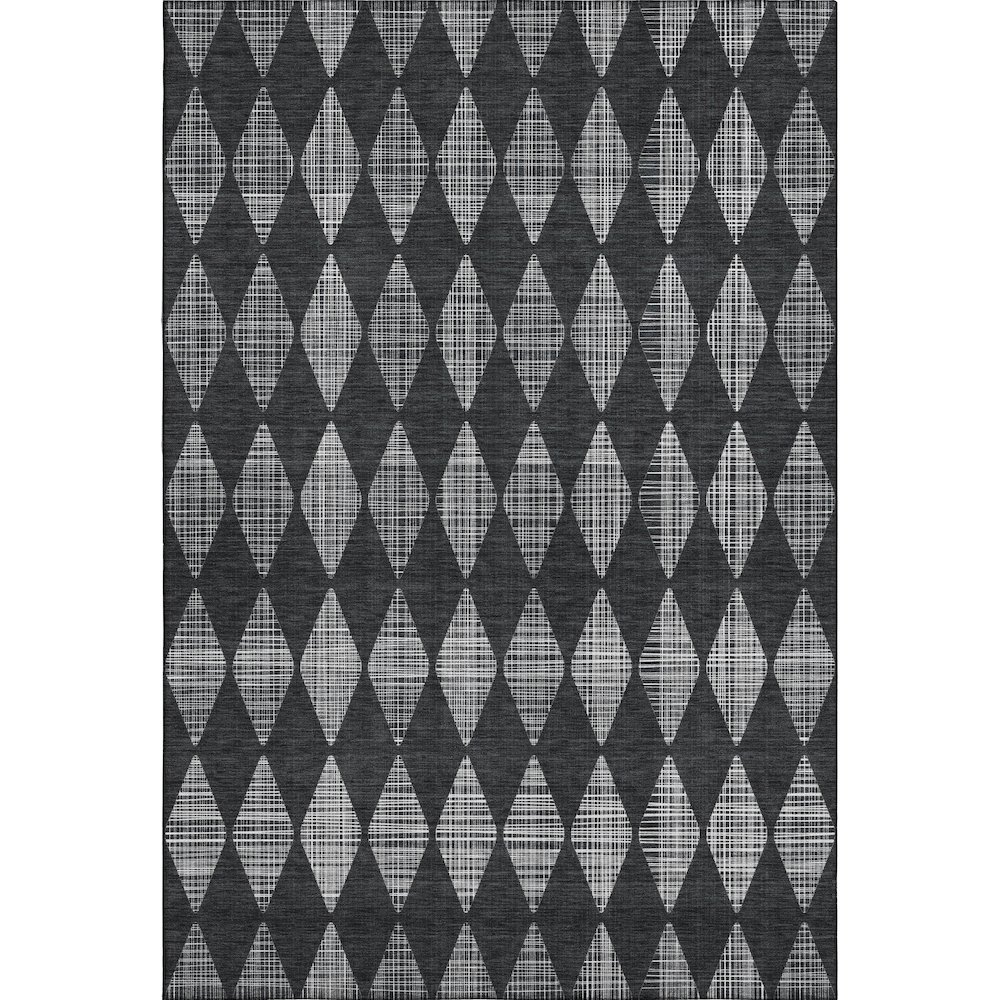 Premium Machine Washable Mayfield  Charcoal 2'6" x 3'10" Rug. Picture 1