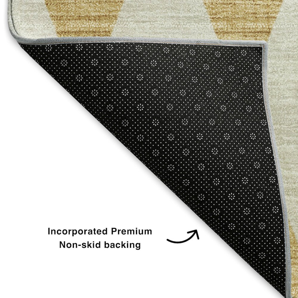 Premium Machine Washable Mayfield  Gold 1'8" x 2'6" Rug. Picture 2